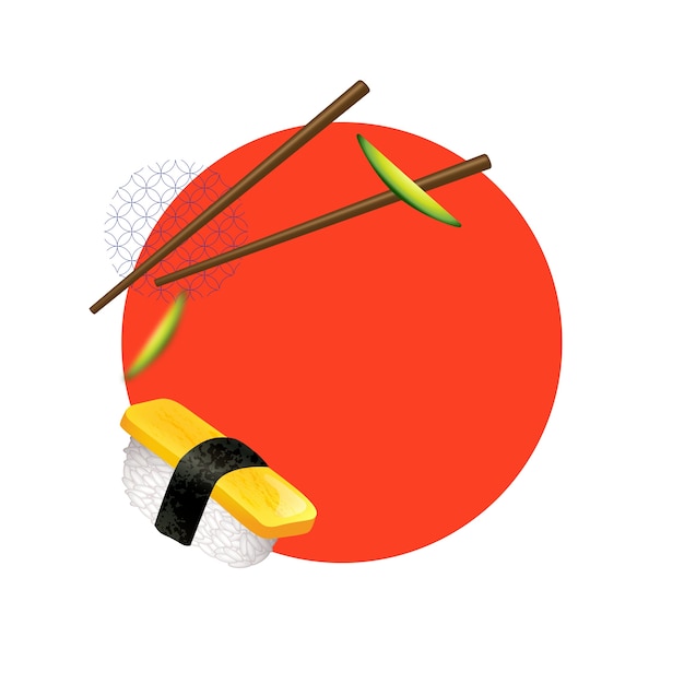 Kostenlose PSD sushi illustration isolated