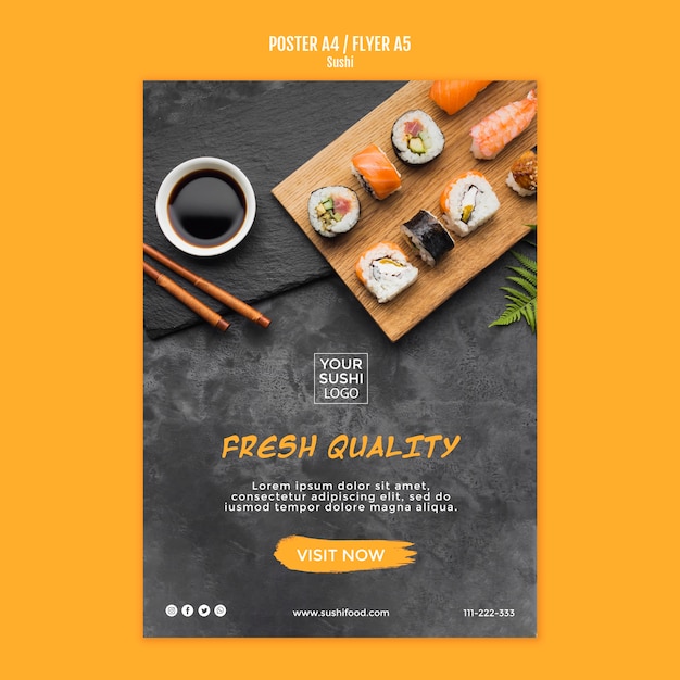 Sushi-Poster-Vorlage entworfen