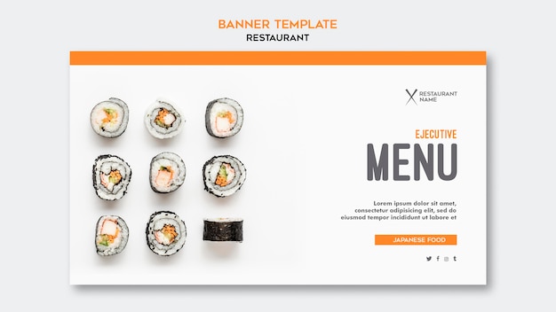 Kostenlose PSD sushi restaurant banner vorlage