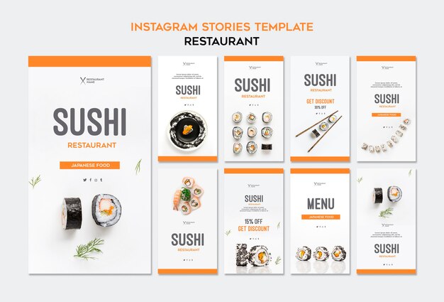 Sushi Restaurant Instagram Geschichten Vorlage