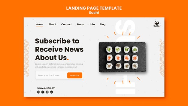 Sushi Restaurant Landingpage Vorlage