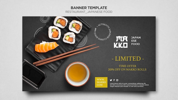 Sushi und Soße Banner Web-Vorlage