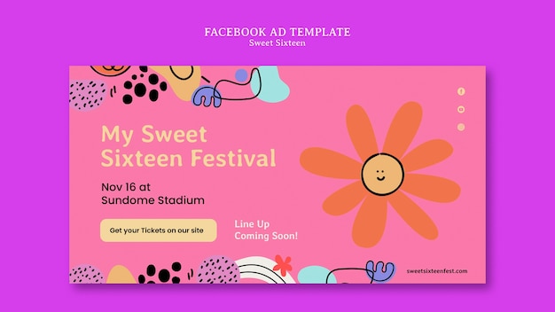 Sweet 16 Feier Social Media Promo-Vorlage
