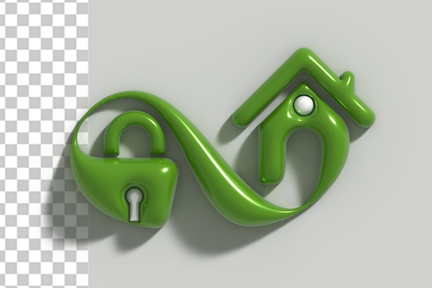 Kostenlose PSD symbol für home security logo design transparent psd