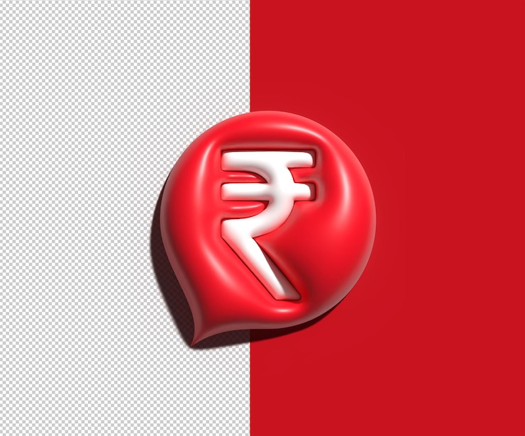 Kostenlose PSD symbol rupie 3d-design-symbol transparente psd-datei.