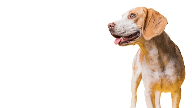 Szene mit entzückendem braunem und weißem Schoßhund
