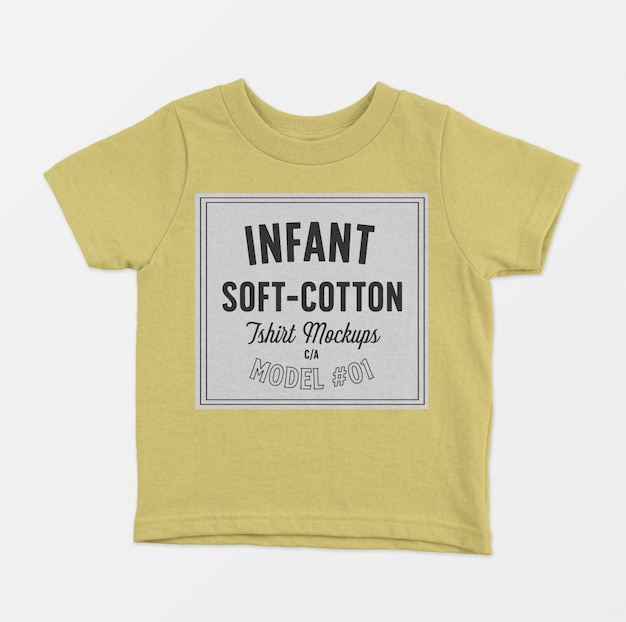 Kostenlose PSD t-shirt-modell aus weicher baumwolle für kleinkinder