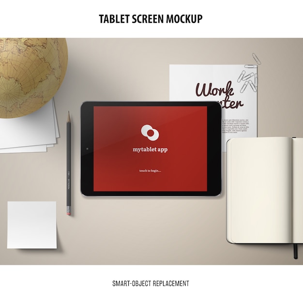 Kostenlose PSD tablet screen mockup