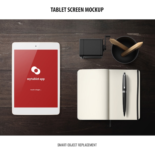 Kostenlose PSD tablet screen mockup