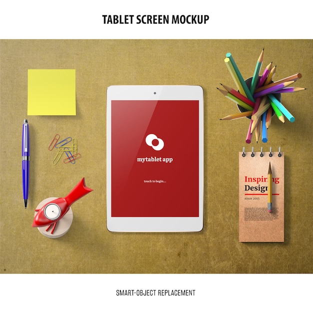 Kostenlose PSD tablet screen mockup