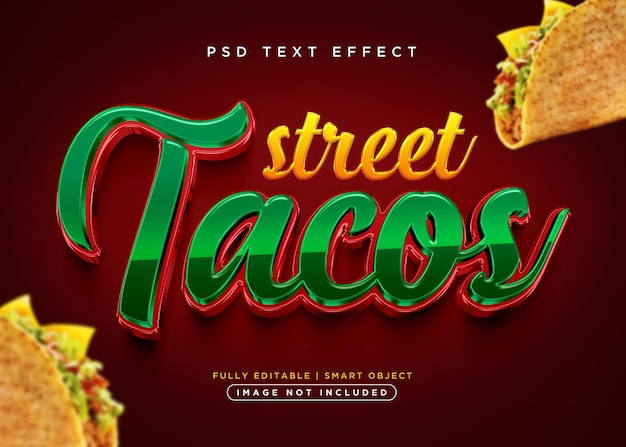 Tacos-texteffekt im 3d-stil