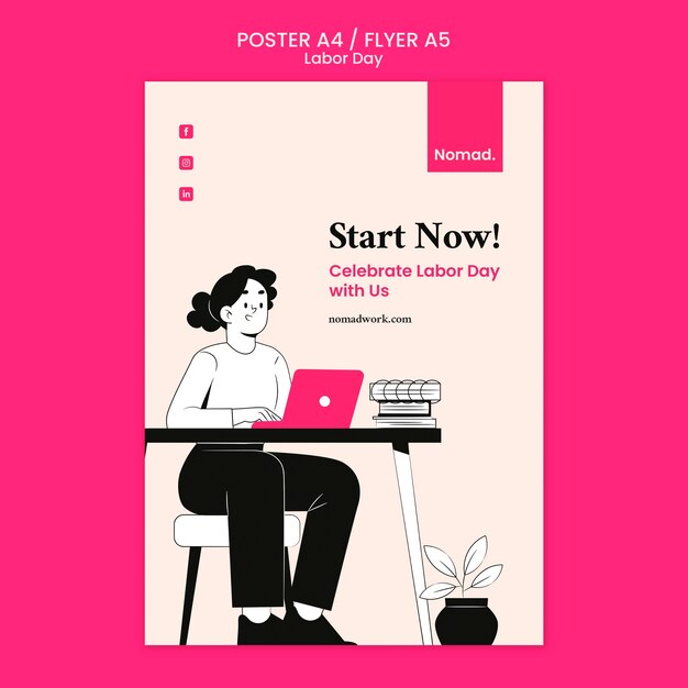 Tag der Arbeit Banner mit Illustration
