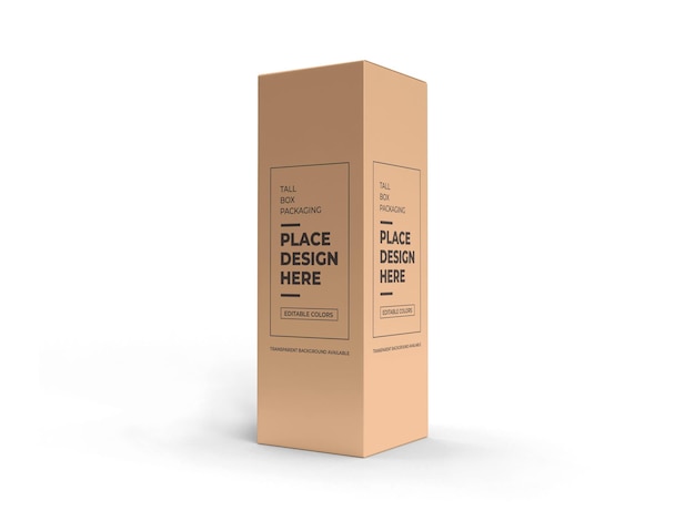 Tall box packaging mockup isoliert