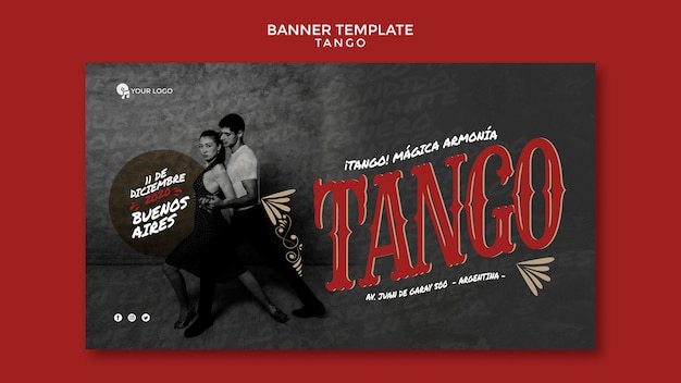 Kostenlose PSD tango tänzer banner web-vorlage