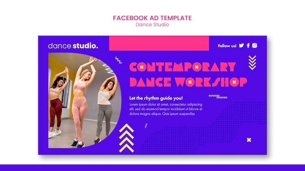 Tanzstudio Facebook-Werbevorlagendesign
