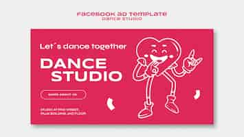 Kostenlose PSD tanzstudio-vorlage mit flachem design