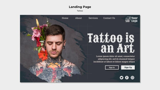 Tattoo Künstler Landing Page Vorlage