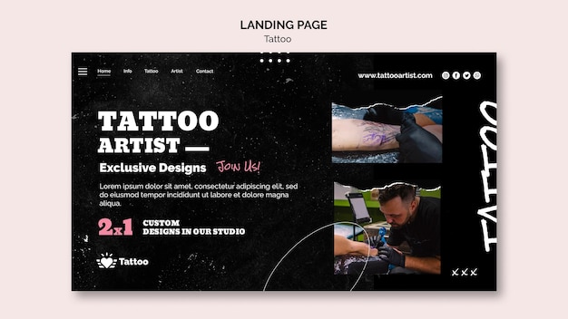 Tattoo künstler landing page vorlage