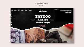 Kostenlose PSD tattoo künstler landing page vorlage