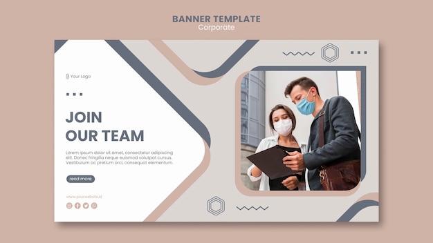 Teamarbeit Banner Vorlage