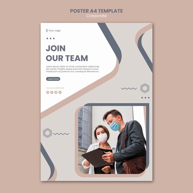Teamarbeit Poster Vorlage