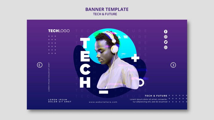 Kostenlose PSD tech & future banner vorlage konzept vorlage