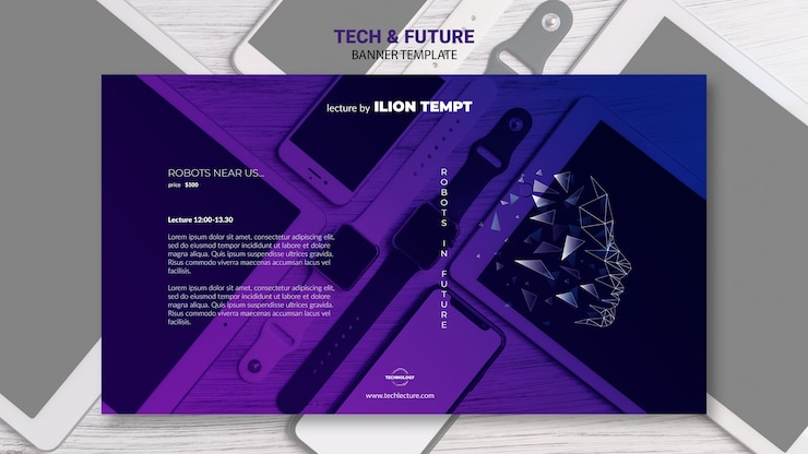 Kostenlose PSD tech & zukunftskonzept banner vorlage