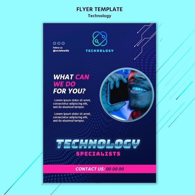 Technologie-Flyer-Vorlage mit Foto