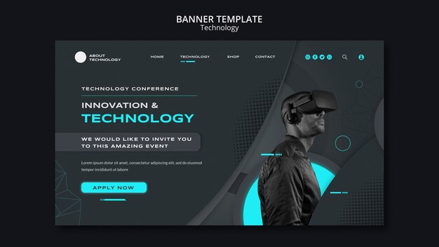 Technologie-Landing-Page-Vorlage für virtuelle Realität