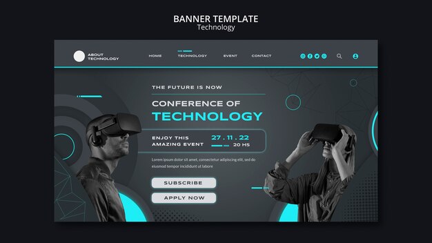 Technologie-Landing-Page-Vorlage für virtuelle Realität