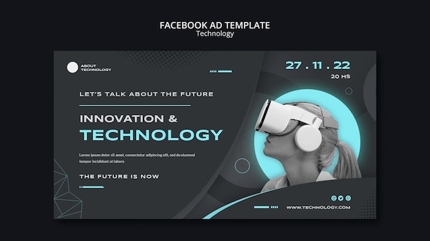 Technologie-Social-Media-Promo-Vorlage für virtuelle Realität