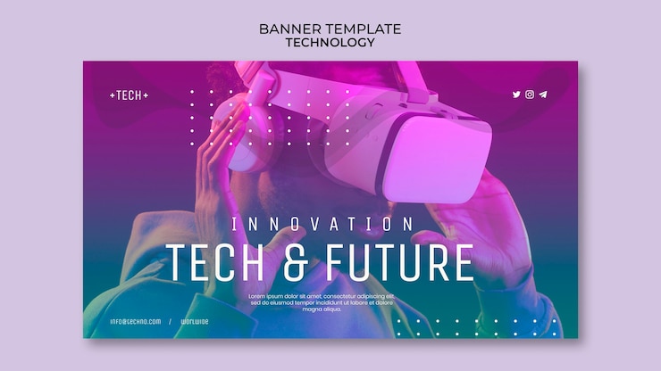 Kostenlose PSD technologiekonzept-bannerschablone
