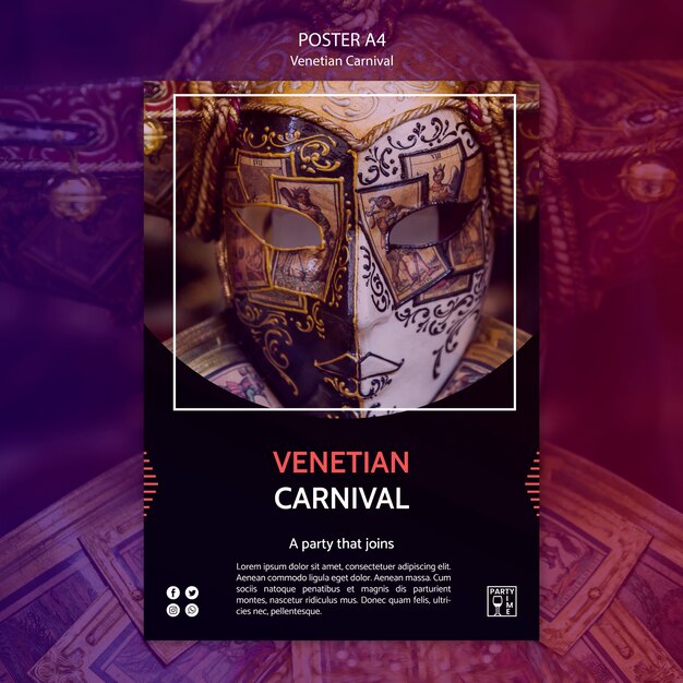 Template-Design für venezianischen Karneval