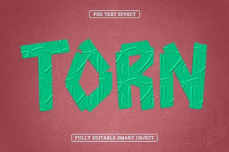 Kostenlose PSD text-effekt mit zerrissenem klebeband