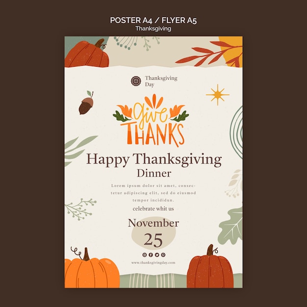 Thanksgiving Day Druckvorlage mit herbstlichen Details
