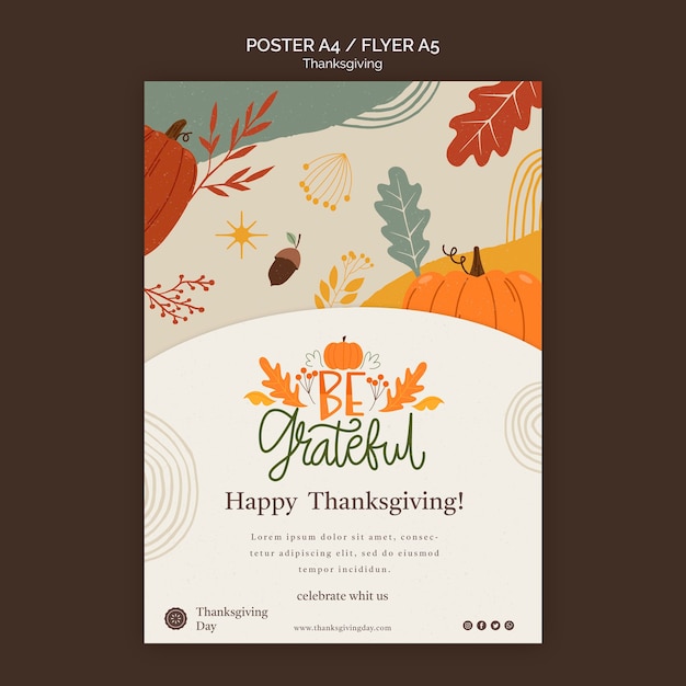 Thanksgiving Day Druckvorlage mit herbstlichen Details