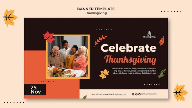 Thanksgiving-Design-Vorlage von Banner