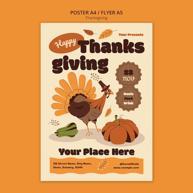 Kostenlose PSD thanksgiving-designvorlage