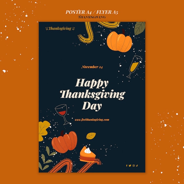 Kostenlose PSD thanksgiving-feier-flyer-vorlage