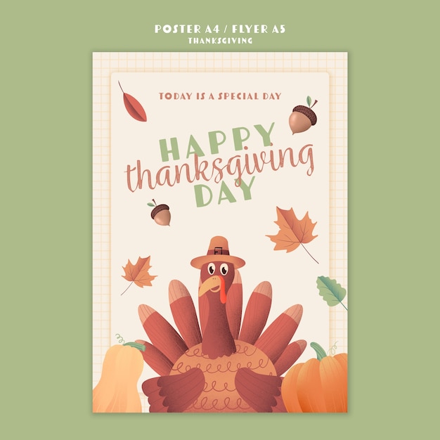 Thanksgiving-Vorlage im flachen Design