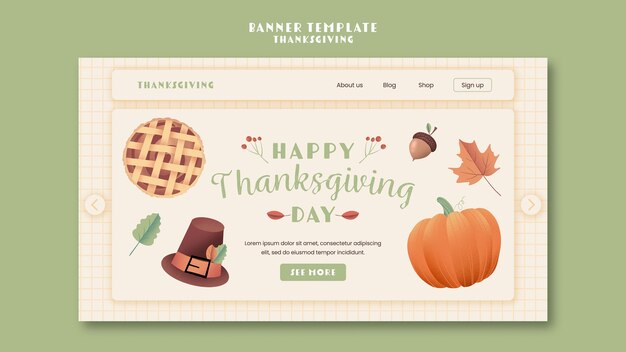 Kostenlose PSD thanksgiving-vorlage im flachen design