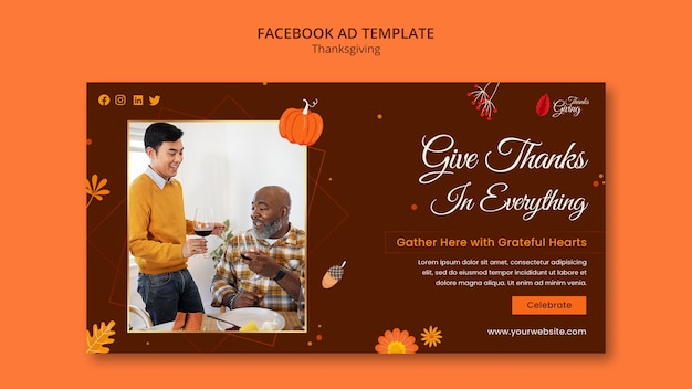 Thanksgiving-vorlage im flachen design