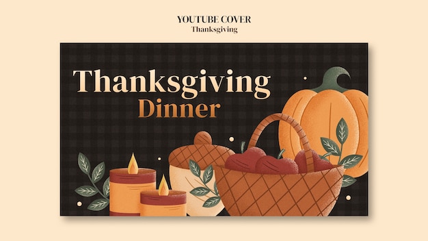 Kostenlose PSD thanksgiving-youtube-thumbnail-vorlagendesign