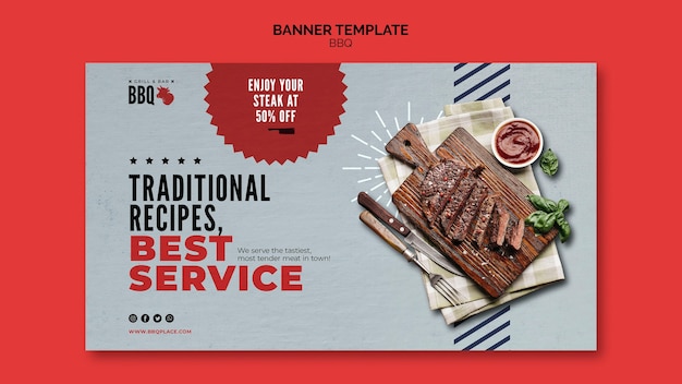 Traditionelle rezepte grill banner vorlage