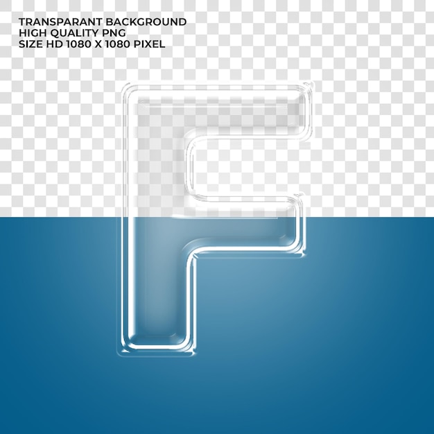 Transparenter alphabet-buchstabe im psd-format