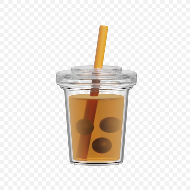 Kostenlose PSD transparentes juice cup-symbol isolierte 3d-render-illustration