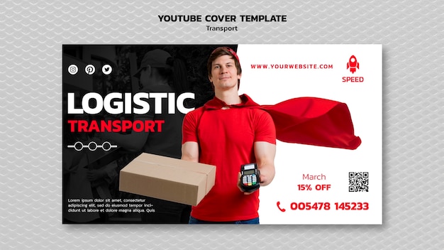 Kostenlose PSD transportkonzept youtube-cover