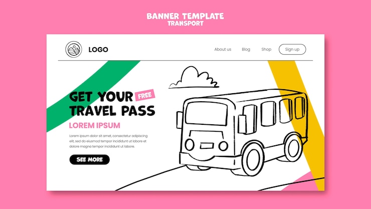 Kostenlose PSD transportvorlage im flachen design