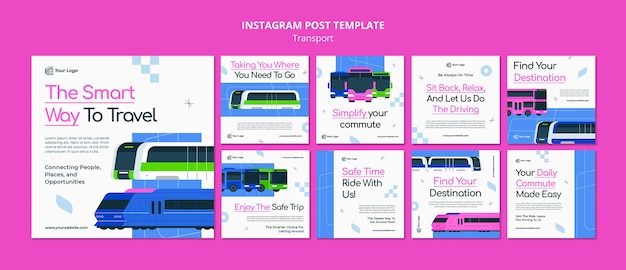 Kostenlose PSD transportvorlage im flachen design