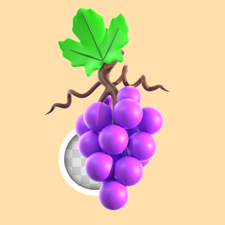 Kostenlose PSD trauben für thanksgiving 3d-illustration